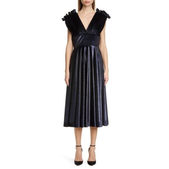 Christian Siriano Dresses & Skirts - Christian Sirano V-neck Velvet Midi Dress
